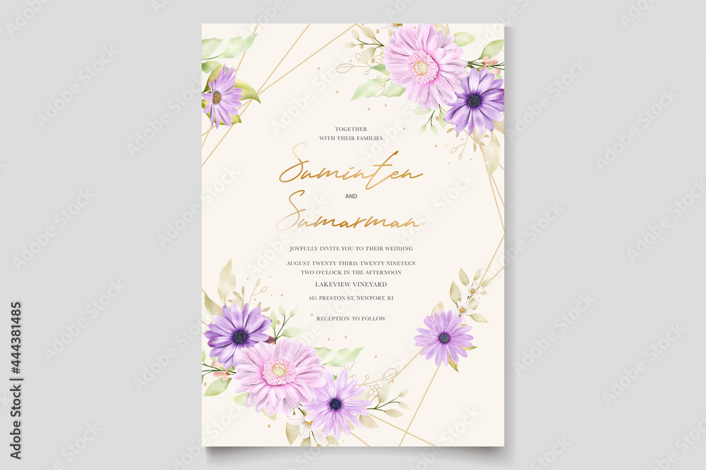 Elegant Chrysanthemum Watercolor Invitation Card
