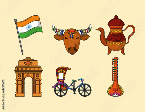 set icon indian culture