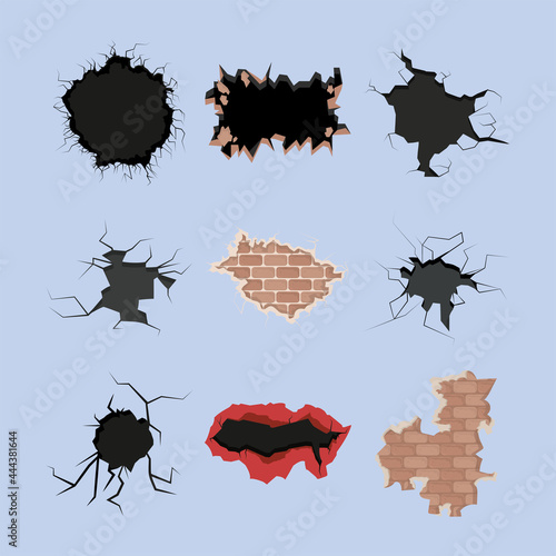 explosive and craked walls