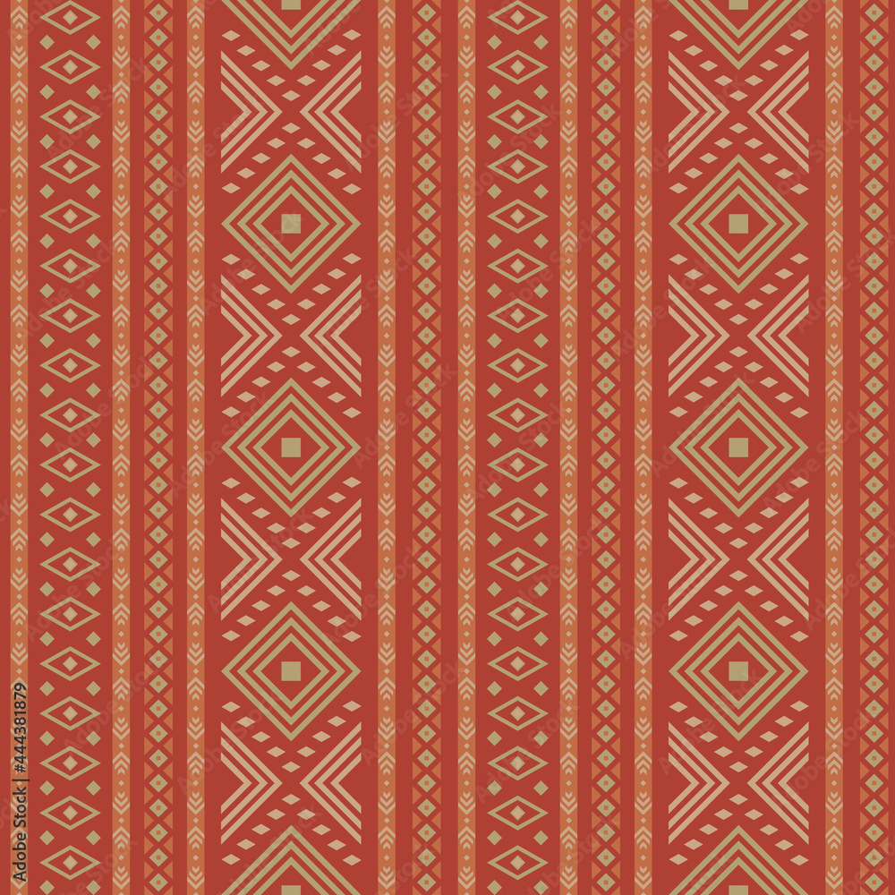 Boho seamless pattern. Red geometric background in ethnic style for textile, wrap paper and wallpaper Boho seamless pattern. Red geometric background in ethnic style for textile, wrap paper and wallpaper