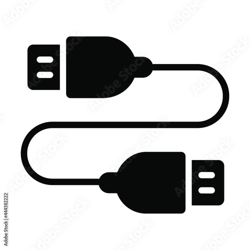 Data Cable vector Icon- Glyph style high quality vector illustration.