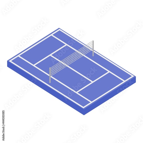 Tennis court icon isometric vector. Blue tennis field. Sport concept