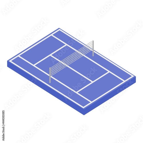 Tennis court icon isometric vector. Blue tennis field. Sport concept photo