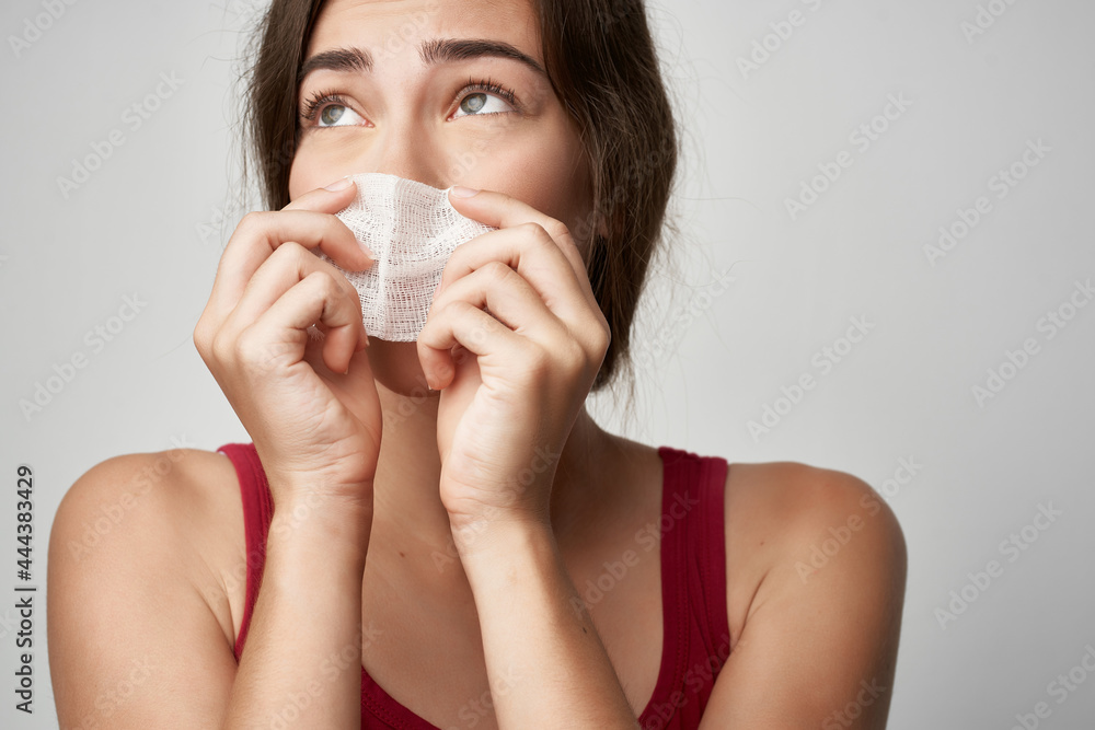 cold woman with handkerchief health problems virus cold woman with handkerchief health problems virus
