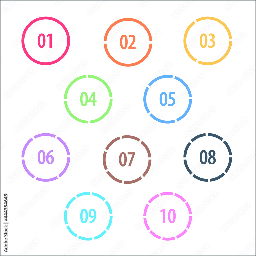 Colorful info-graphic numbers can be use to create presentation. Bullet points numbers one to ten. Colorful shape vector numbers. Colorful info-graphic numbers can be use to create presentation. Bullet points numbers one to ten. Colorful shape vector numbers.