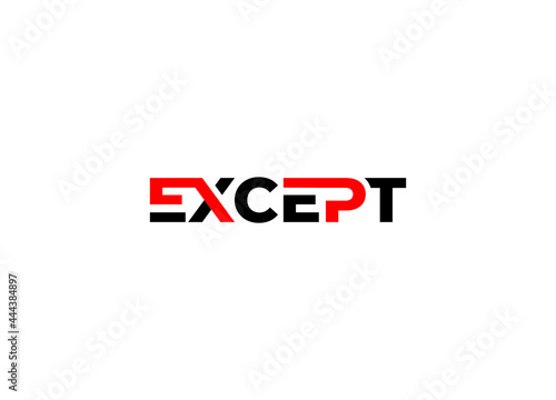 Except letter logo. minimalistic, unique,wordmark, logo design Free Download Except letter logo. minimalistic, unique,wordmark, logo design - GFXLoad