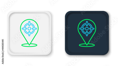 Line Target sport icon isolated on white background. Clean target with numbers for shooting range or shooting. Colorful outline concept. Vector