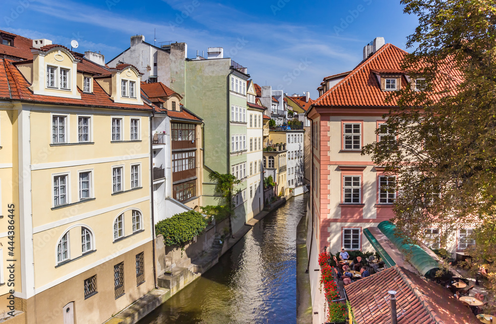 Historic Certovka canal (Devils canal) in Prague, Czech Republic