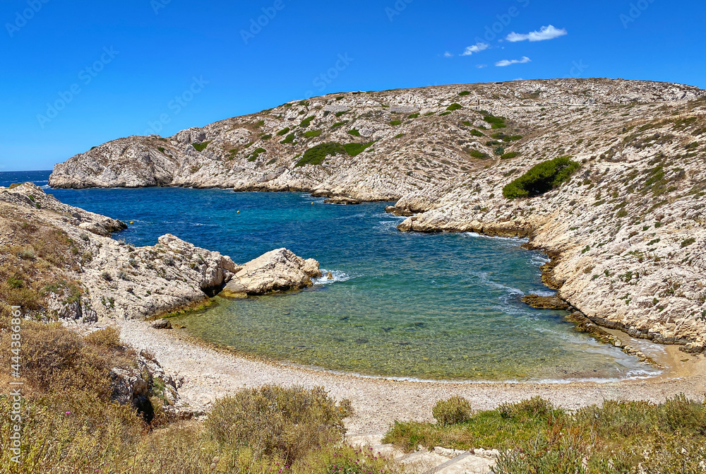 Island in the Mediterranean Sea Marseilles, crystal blue water