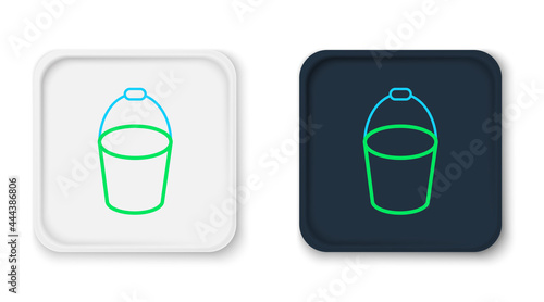 Line Fire bucket icon isolated on white background. Metal bucket empty or with water for fire fighting. Colorful outline concept. Vector