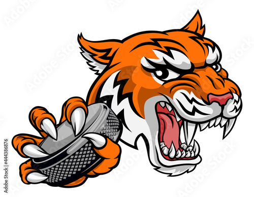 Fototapeta Naklejka Na Ścianę i Meble -  Tiger Ice Hockey Player Animal Sports Mascot