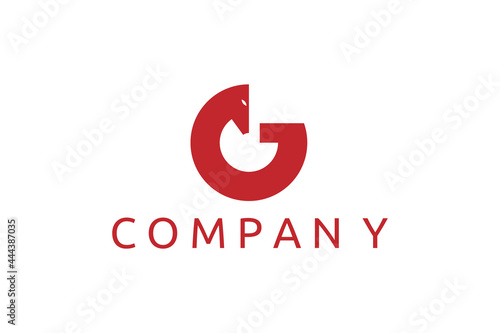 creative and strong logo design letter G with a circular horse. power symbol logo.