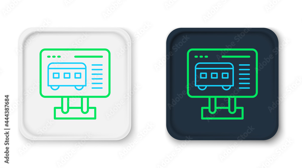 Line Ticket office to buy tickets for train or plane icon isolated on white background. Buying tickets. Ticket service. Colorful outline concept. Vector Line Ticket office to buy tickets for train or plane icon isolated on white background. Buying tickets. Ticket service. Colorful outline concept. Vector