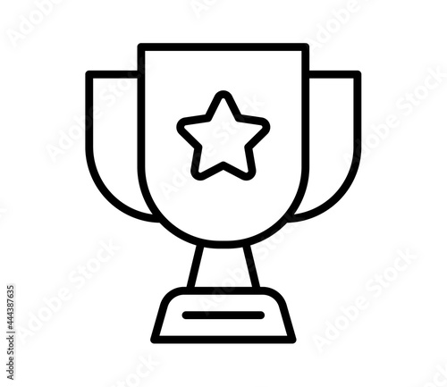 cup trophy single isolated icon with outline style