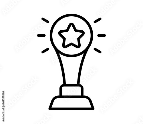 trophy award single isolated icon with outline style