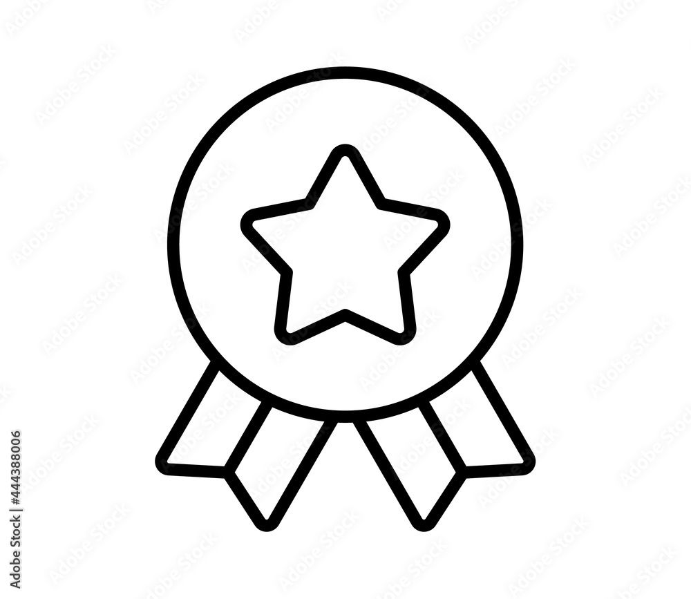 badge star single isolated icon with outline style badge star single isolated icon with outline style