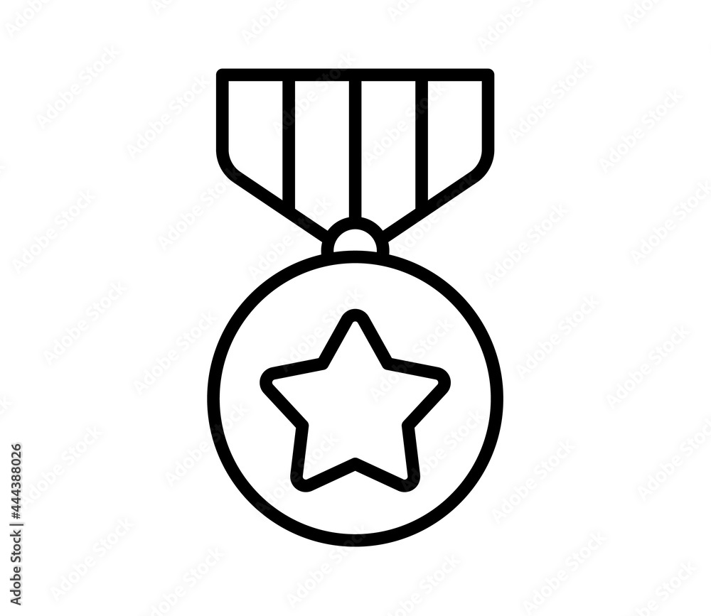 medal reward single isolated icon with outline style medal reward single isolated icon with outline style