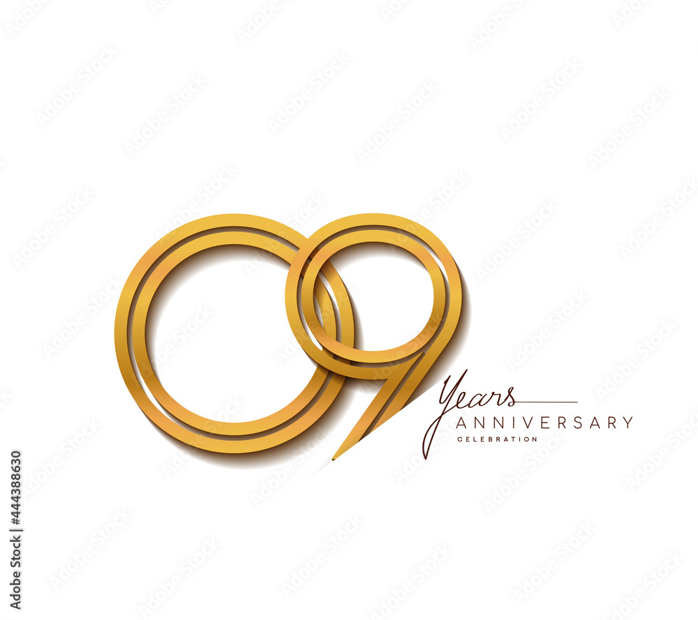 9th anniversary logo golden colored with linked number isolated on white background, vector design for greeting card and invitation card. 9th anniversary logo golden colored with linked number isolated on white background, vector design for greeting card and invitation card.