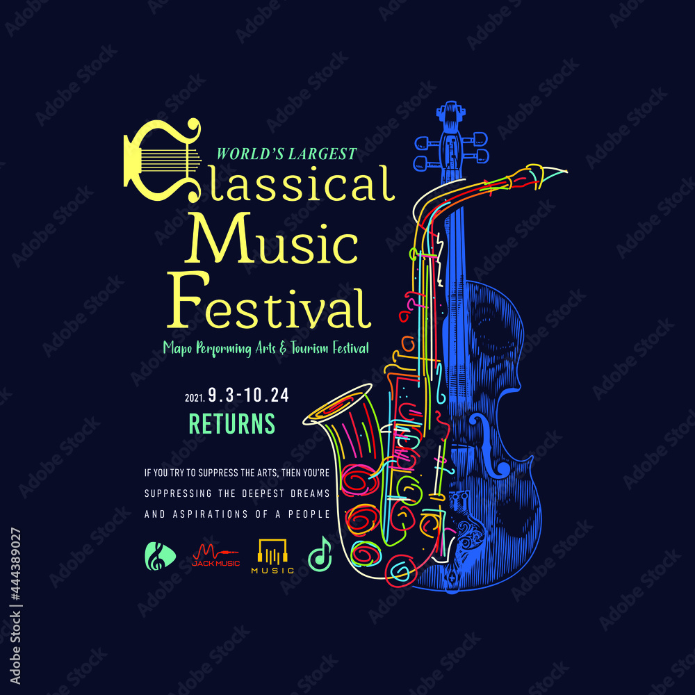 classical music festival, modern and stylish typography slogan