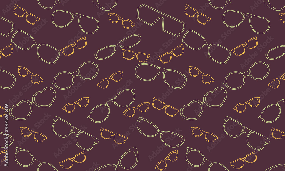 Colorful glasses seamless pattern background. Great for eyewear themed