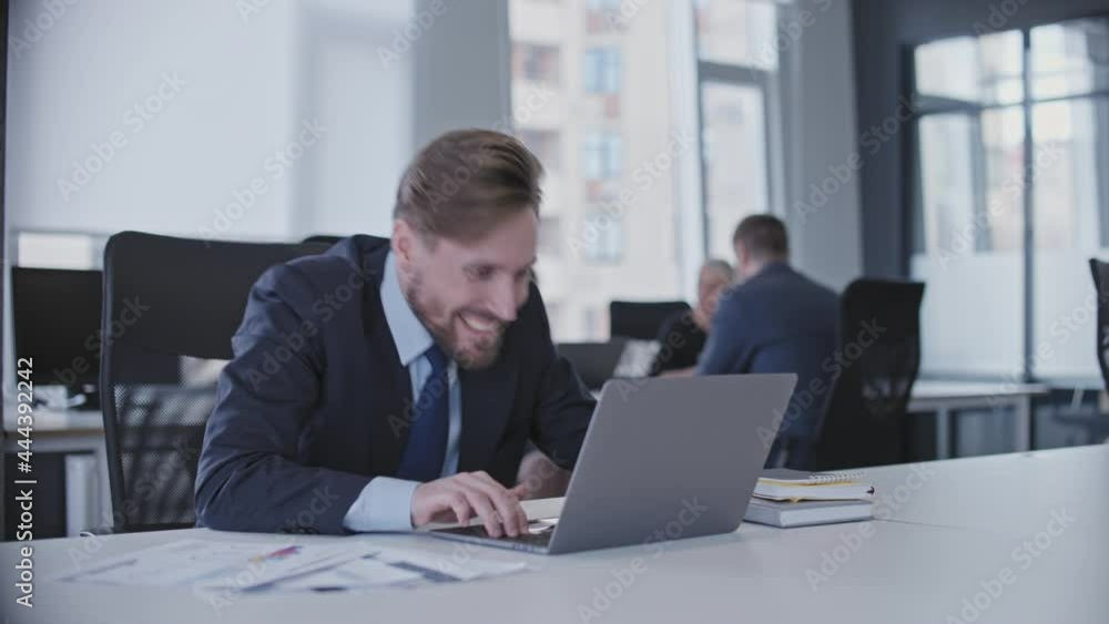 Bad employee playing computer game instead of work in office, procrastination Bad employee playing computer game instead of work in office, procrastination