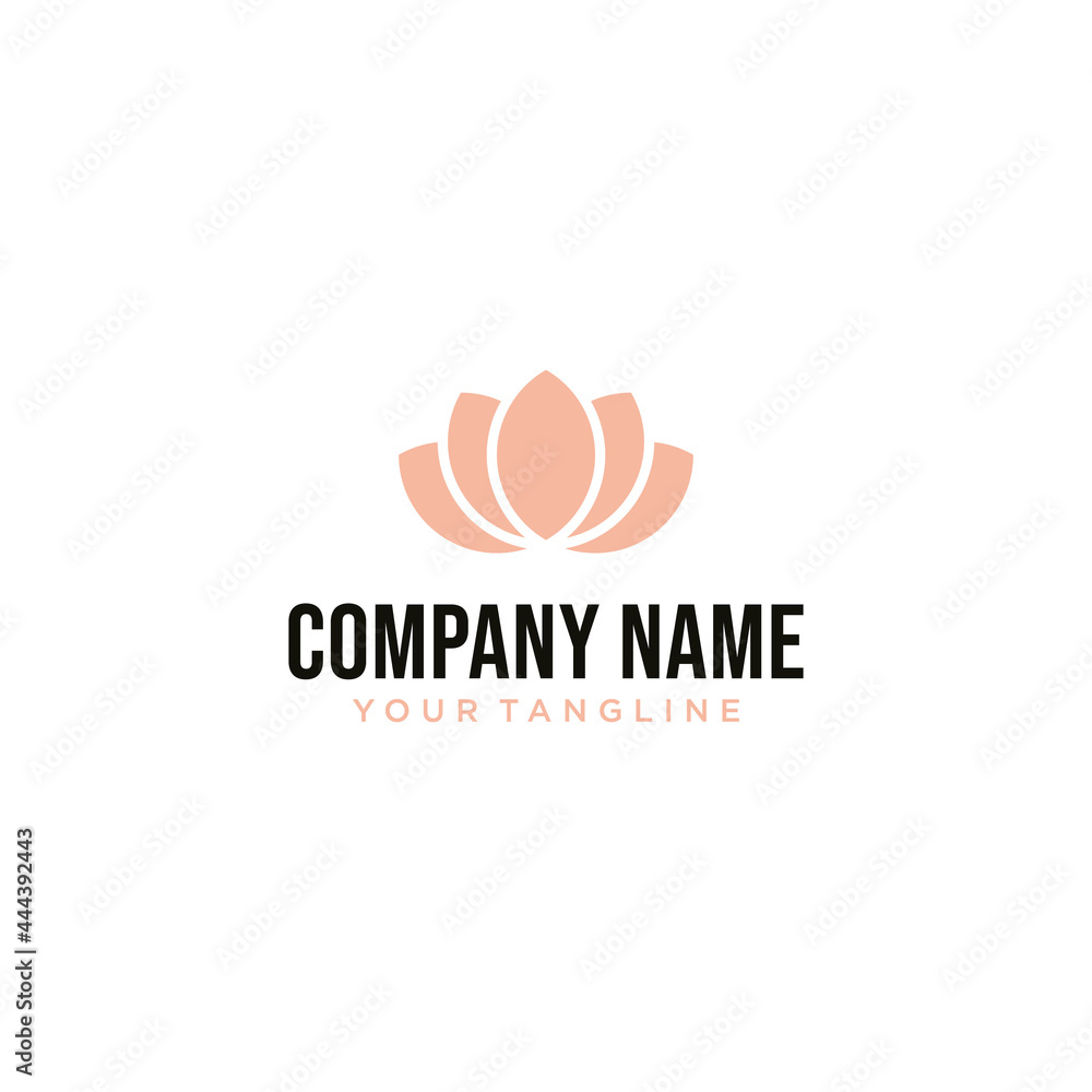 Abstract floral logo design illustration. in a flat and minimalistic style. For cosmetic companies Abstract floral logo design illustration. in a flat and minimalistic style. For cosmetic companies