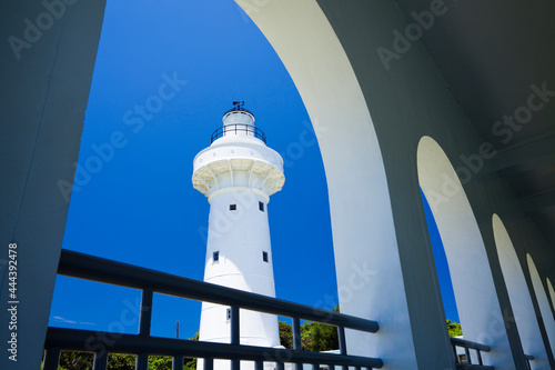 beautiful view of Eluanbi Lighthouse in Kenting National Park, Pingtung, Taiwan. it's one of Taiwan's famous attractions photo