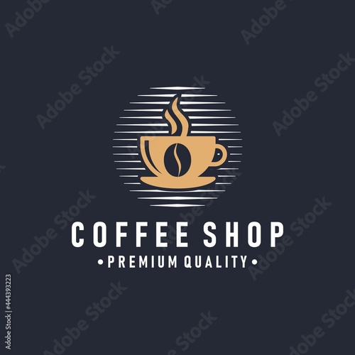 Coffee shop logo design template. vector coffee label badge