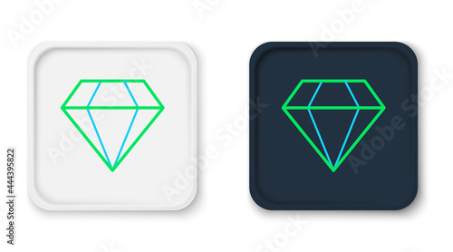 Line Diamond icon isolated on white background. Jewelry symbol. Gem stone. Colorful outline concept. Vector