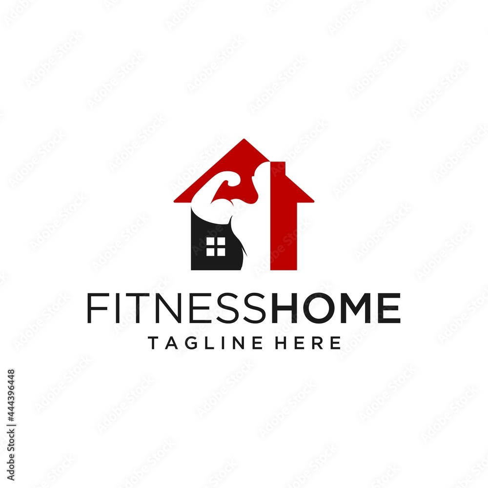 Health and fitness center logo template. Fitness home vector design Health and fitness center logo template. Fitness home vector design