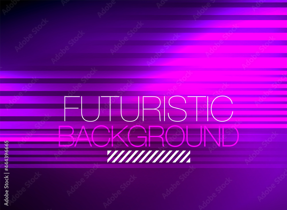 Fototapeta premium Bright neon color techno abstract background, shiny glowing neon lines in the dark background
