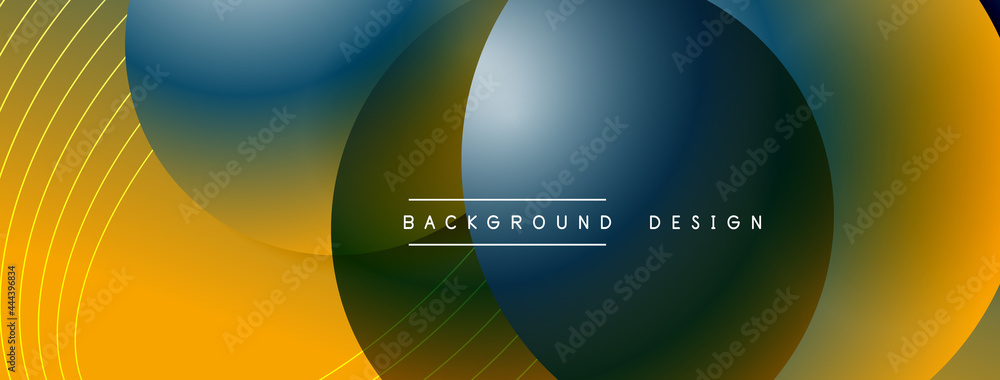 Gradient circles with shadows. Vector techno abstract background. Modern overlapping forms wallpaper background, design template Gradient circles with shadows. Vector techno abstract background. Modern overlapping forms wallpaper background, design template