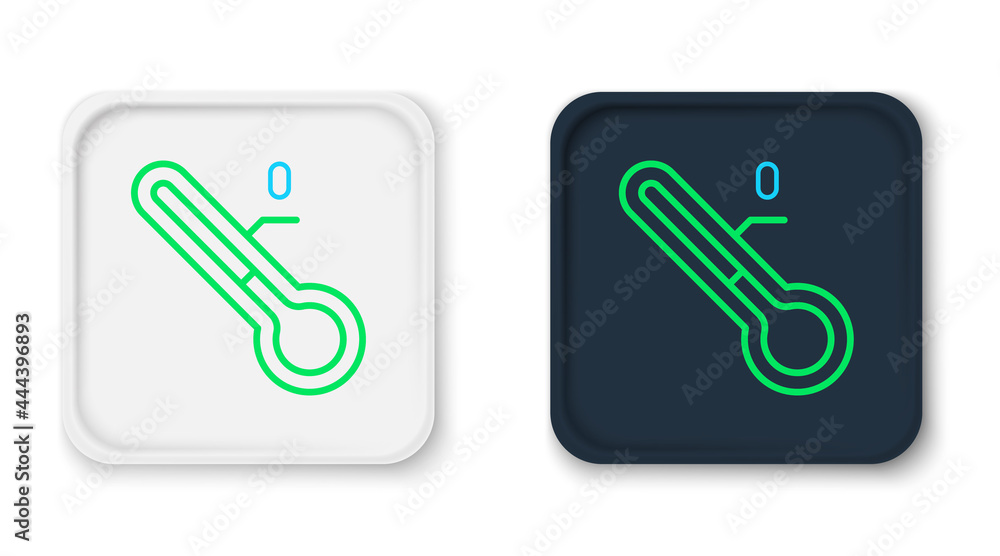 Line Meteorology thermometer measuring icon isolated on white background. Thermometer equipment showing hot or cold weather. Colorful outline concept. Vector Line Meteorology thermometer measuring icon isolated on white background. Thermometer equipment showing hot or cold weather. Colorful outline concept. Vector