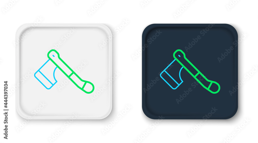 Line Wooden axe icon isolated on white background. Lumberjack axe. Happy Halloween party. Colorful outline concept. Vector Line Wooden axe icon isolated on white background. Lumberjack axe. Happy Halloween party. Colorful outline concept. Vector