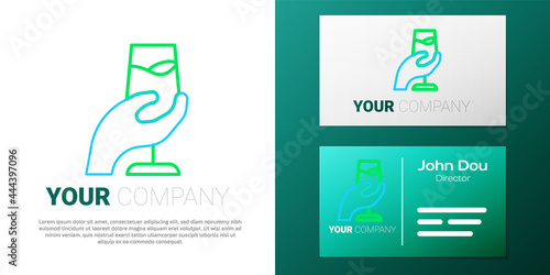 Line Wine tasting, degustation icon isolated on white background. Sommelier. Smells of wine. Colorful outline concept. Vector