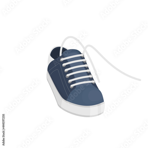 Shoes with lacing. Tying shoelaces, vector illustration