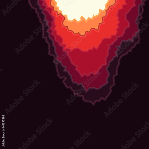 A deep pit from which an eyewitness looks. A bright light above, and a dull darkness inside.