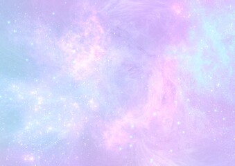 abstract pastel pale blue pink galaxy nebula background