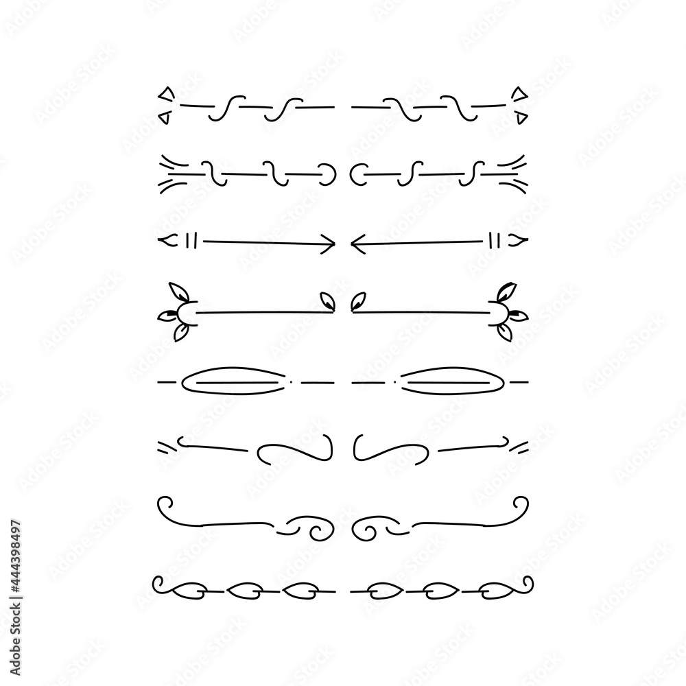 Obraz premium collection set of hand drawn dividers template perfect for wedding text decoration