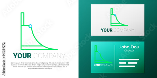 Line Skate park icon isolated on white background. Set of ramp, roller, stairs for a skatepark. Extreme sport. Colorful outline concept. Vector