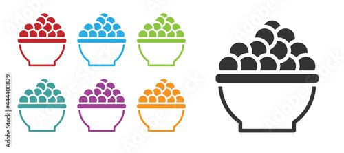 Black Caviar icon isolated on white background. Set icons colorful. Vector