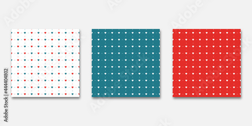 Pattern seamless heart abstract background red blue turquoise luxury color geometric vector.