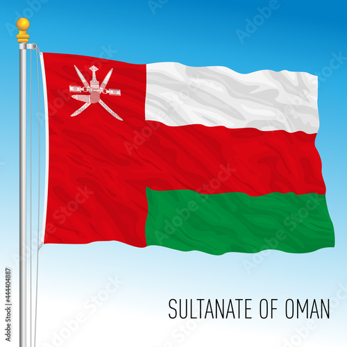 Oman official national flag, asiatic country, middle east, vector illustration