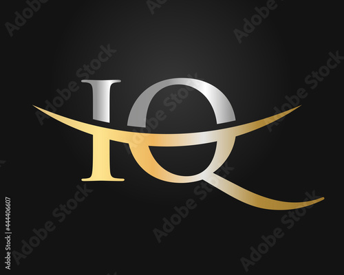 IQ logo design. Initial IQ letter logo design vector template