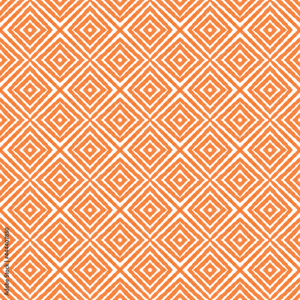 Medallion seamless pattern. Orange symmetrical Medallion seamless pattern. Orange symmetrical