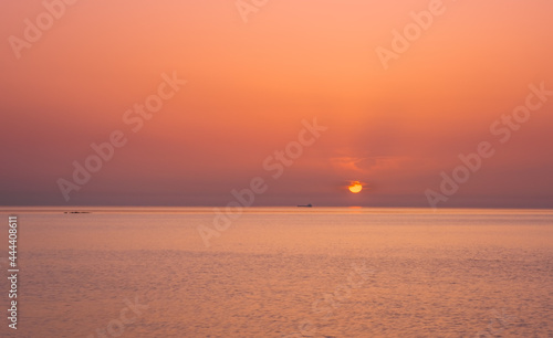 Picturesque Mediterranean seascape in Turkey. Sunrise in a small bay near the Tekirova village, District of Kemer, Antalya Province. May 2021 © Сергій Вовк