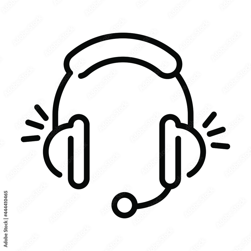 Headphone vector line Icon- Modern style high quality vector illustration. Headphone vector line Icon- Modern style high quality vector illustration.