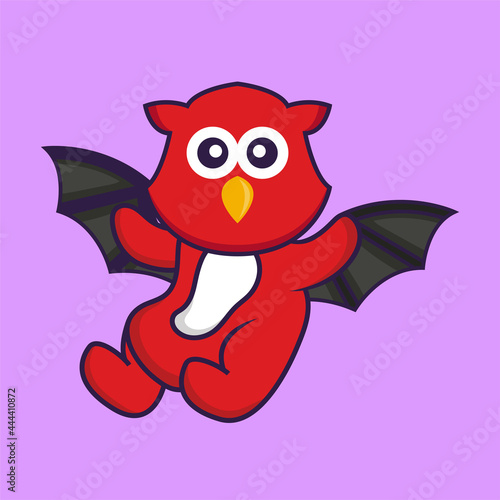 Cute bird is flying with wings. Animal cartoon concept isolated. Can used for t-shirt, greeting card, invitation card or mascot. Flat Cartoon Style © Turn