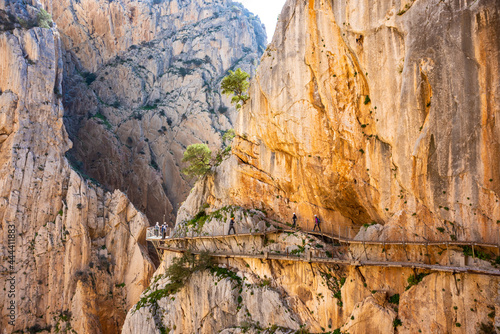 View of El Caminito del Rey tourist attraction Malaga, Spain.