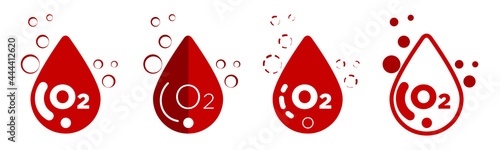 Blood oxygen saturation icons set. Modern flat design. Oximeter.